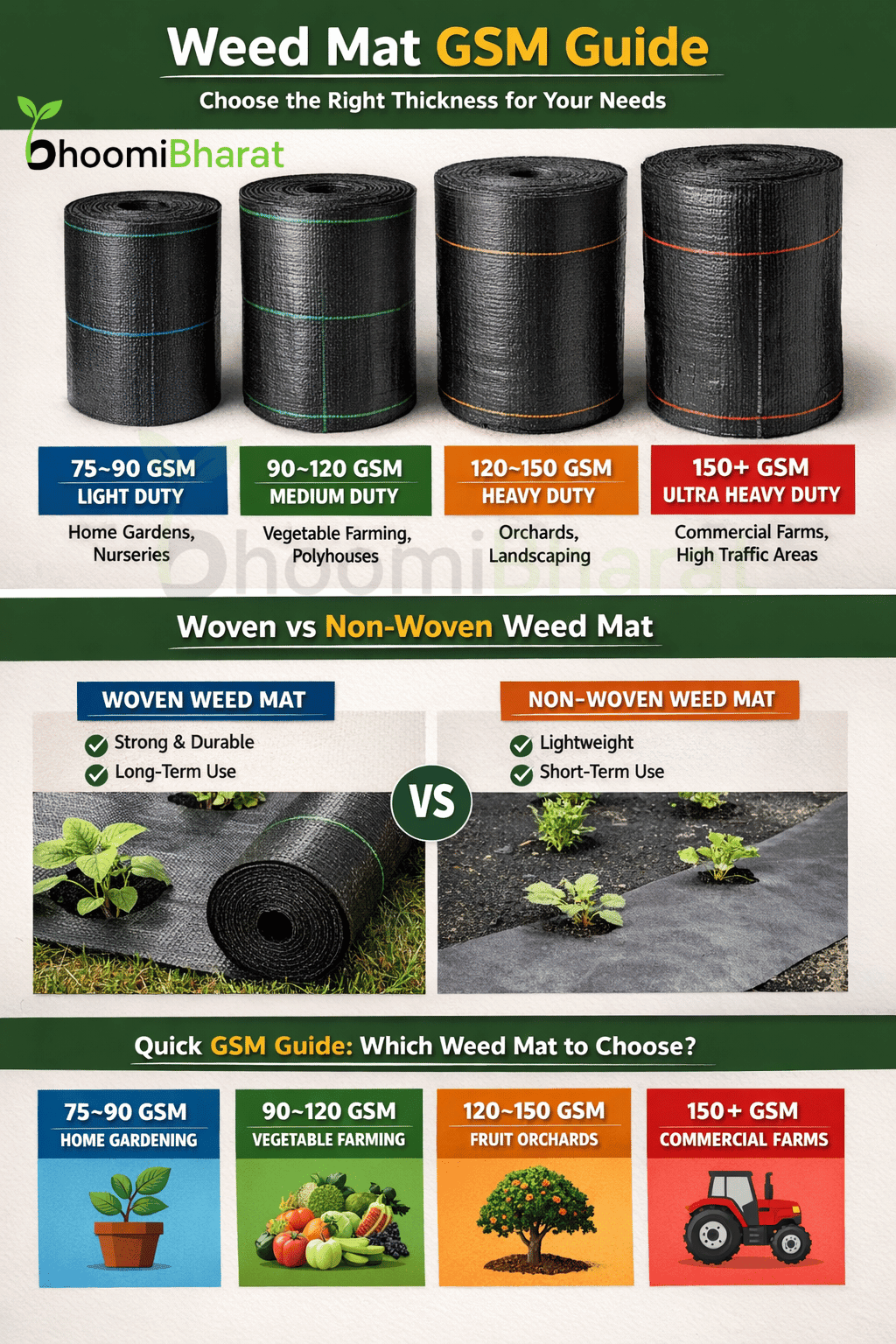 how to choose the right weed mat GSM size and quality guide for farming BhoomiBharat