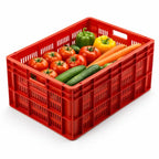 Bhoomi Bharat Industrial - Grade Multipurpose Plastic Storage Crate - 300 × 200 × 200mm (Durable, Stackable) - BhoomiBharat