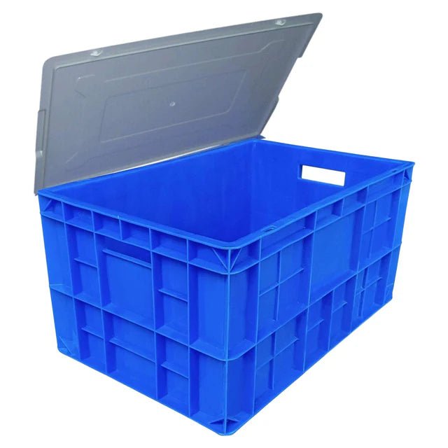 Bhoomi Bharat Industrial - Grade Multipurpose Plastic Storage Crate - 400× 300× 220mm (Durable, Stackable) - BhoomiBharat