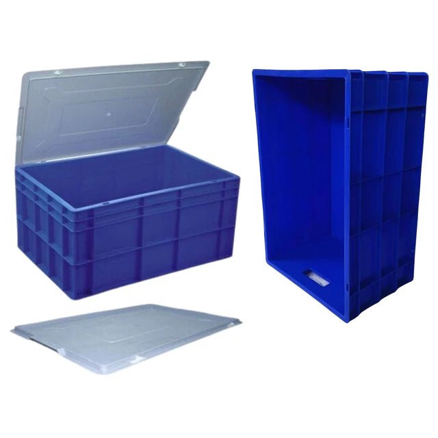 Bhoomi Bharat Industrial - Grade Multipurpose Plastic Storage Crate - 500× 325× 200mm (Durable, Stackable) - BhoomiBharat