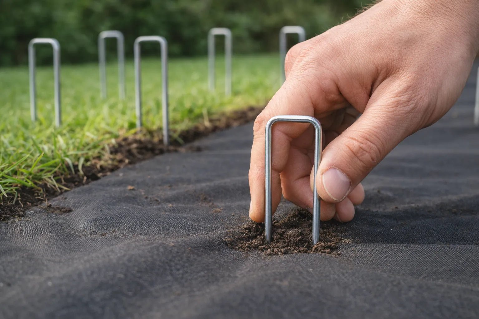 BhoomiBharat 6 Inch U Pins | Heavy Duty Galvanized Weed Mat & Fabric Staples - BhoomiBharat
