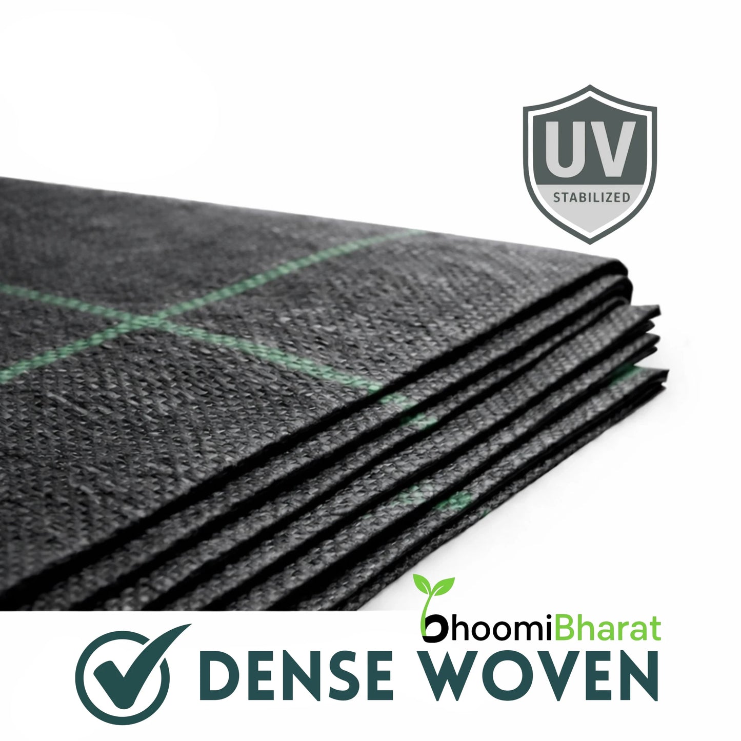 Heavy Duty Weed Mat 3 meter width ( 9.8 Feet) - 120 GSM | UV Stabilized Ground Cover for Garden & Farming - BhoomiBharat